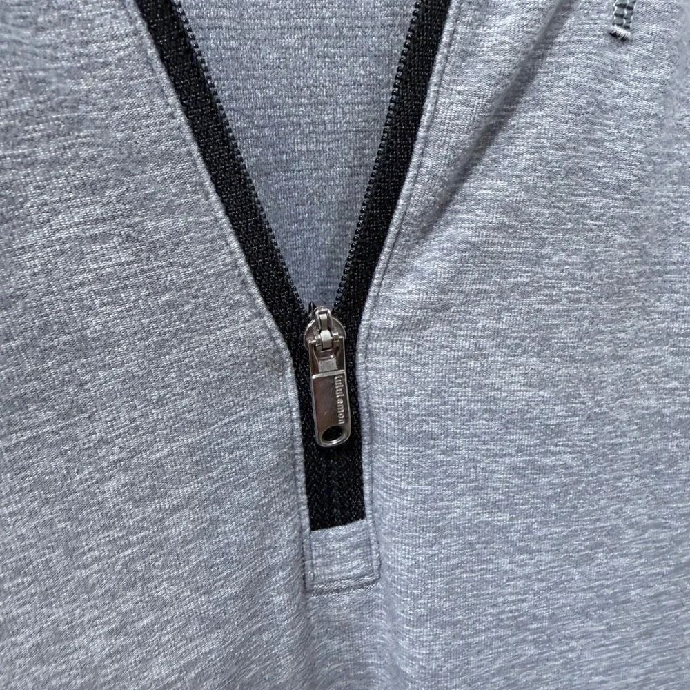 Lululemon Tech Zip Pullover Heathered Grey Long Sleeve L Running Performance